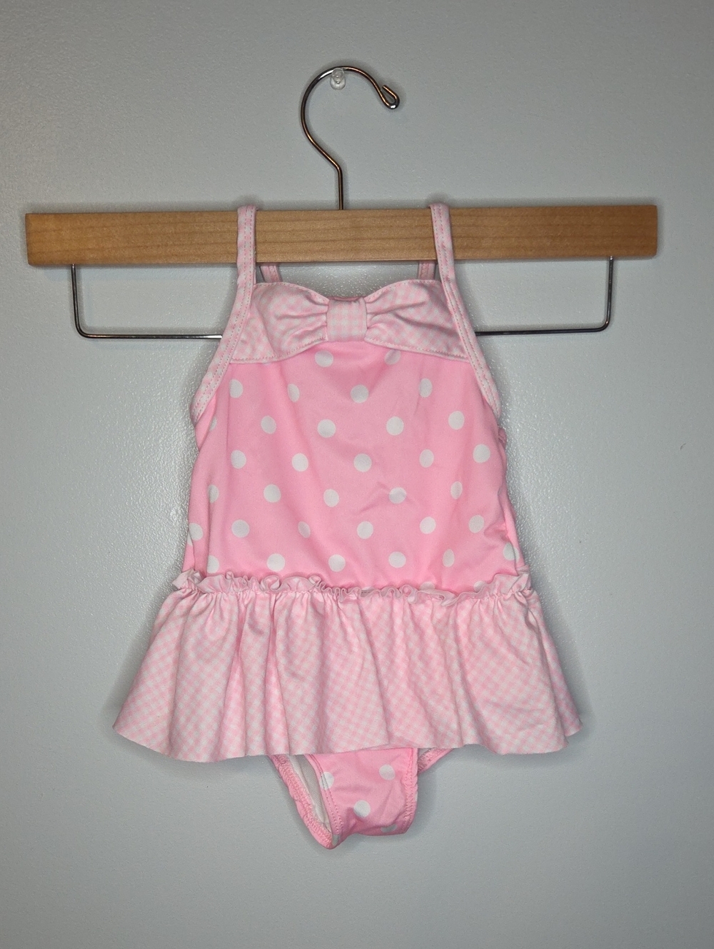 Penelope Mack Pink Polka Dot Ruffled One-Piece Swim Size 2T